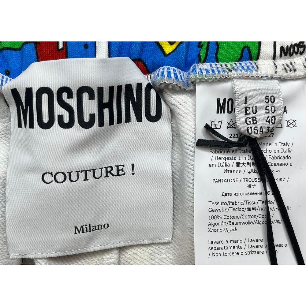 5-44 MOSCHINO x JEREMY SCOTT NWT 100% Cotton Sweat Shorts Comics Large IT50/US34 - Picture 6 of 9